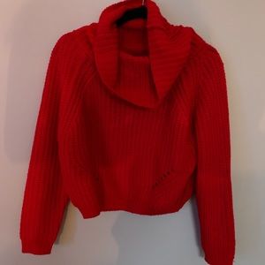 RED CROPPED SWEATER